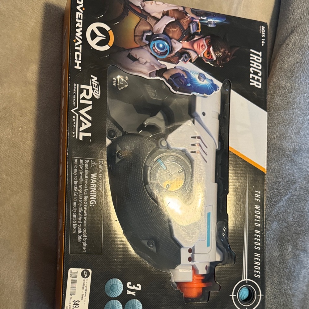 Nerf Rival Tracer Blaster in Black, White, and Orange